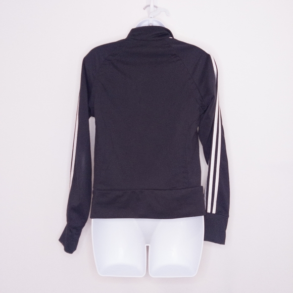 Adidas Women's Classic Track Jacket Black Small Zip Up Stripes - Picture 3 of 5